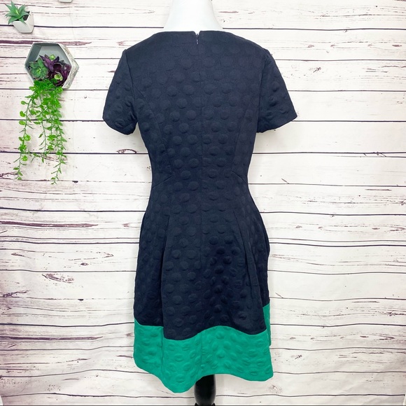 Elle Black & Green Short Sleeve Pleated Dress Size Medium - Picture 6 of 10